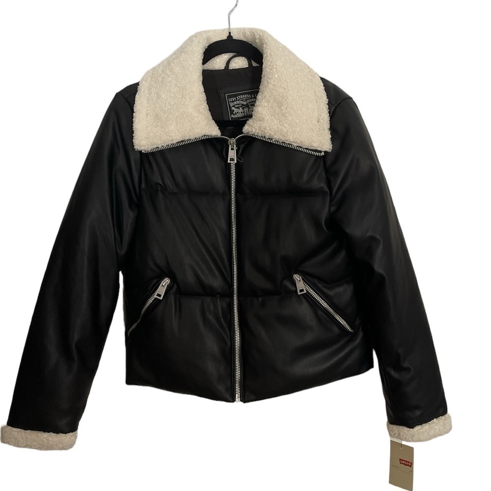 Levi's Breanna faux leather Sherpa jacket NWT Size Medium MSRP $180